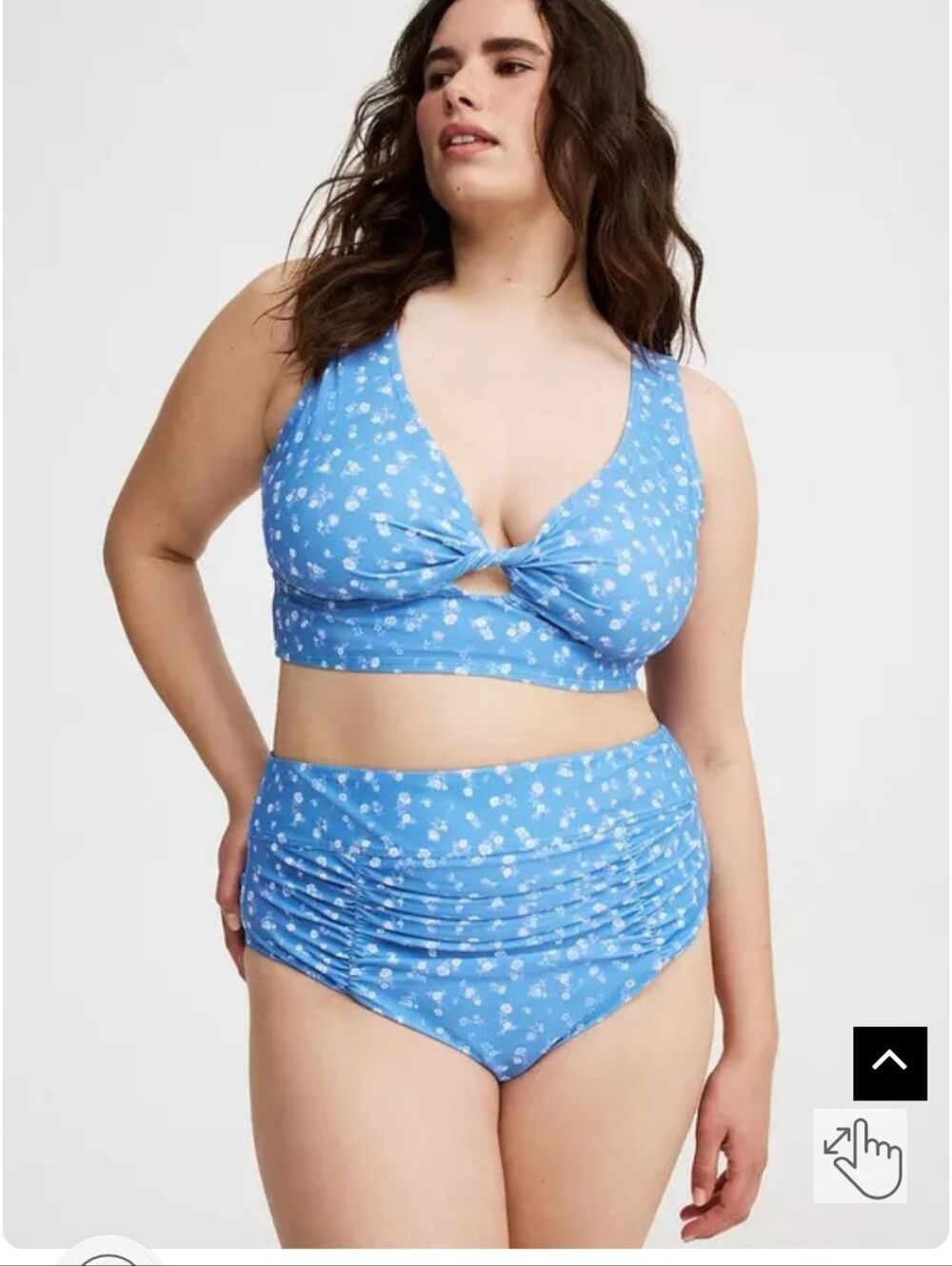 Torrid Light Blue Floral Twist-Front High-Waist Bikini Set